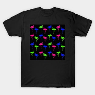 Trippy Neon Dayglo Flamingo Rave T-Shirt